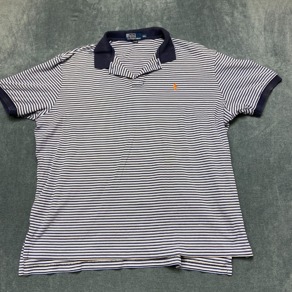 VTG Polo By Ralph Lauren Polo Shirt Mens 2XL Multicolor Striped  Short Sleeve